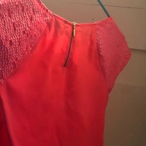 Women Top or Blouse with Sequin Short Sleeves